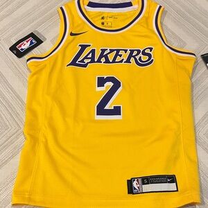 Nike LA Lakers Gold #2 Lonzo Ball Basketball Jersey Size Small